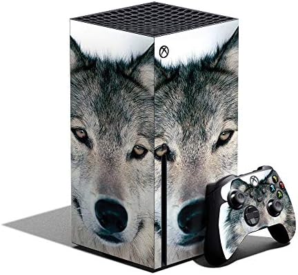 Skins Mighty Skin תואם ל- Xbox Series X Bundle - Wolf | כיסוי עטיפת מדבקות ויניל מגן, עמיד וייחודי